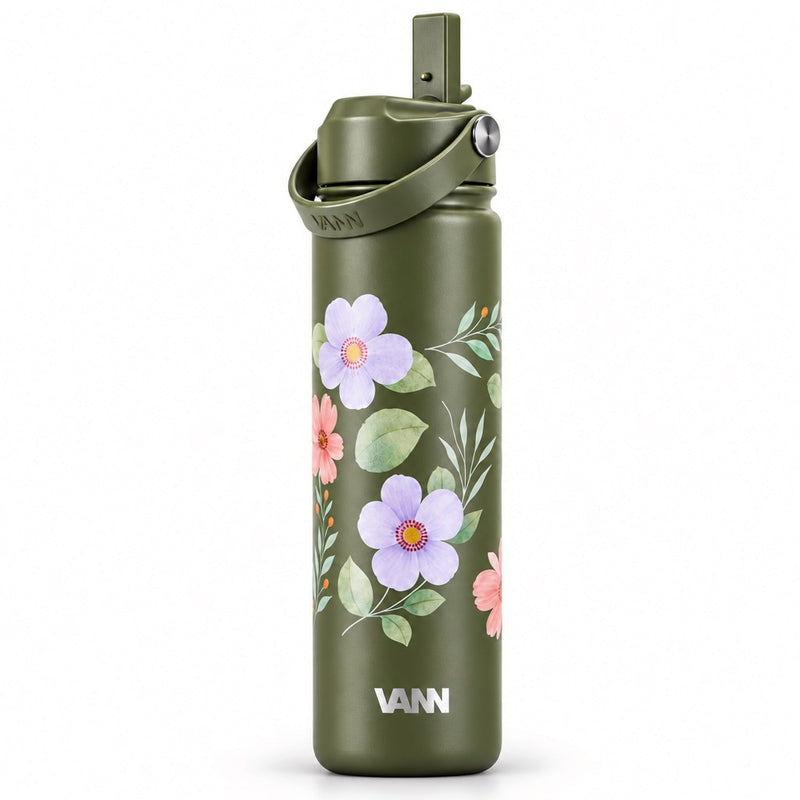 Flower Bottle™ 650 ml / Green Flowers