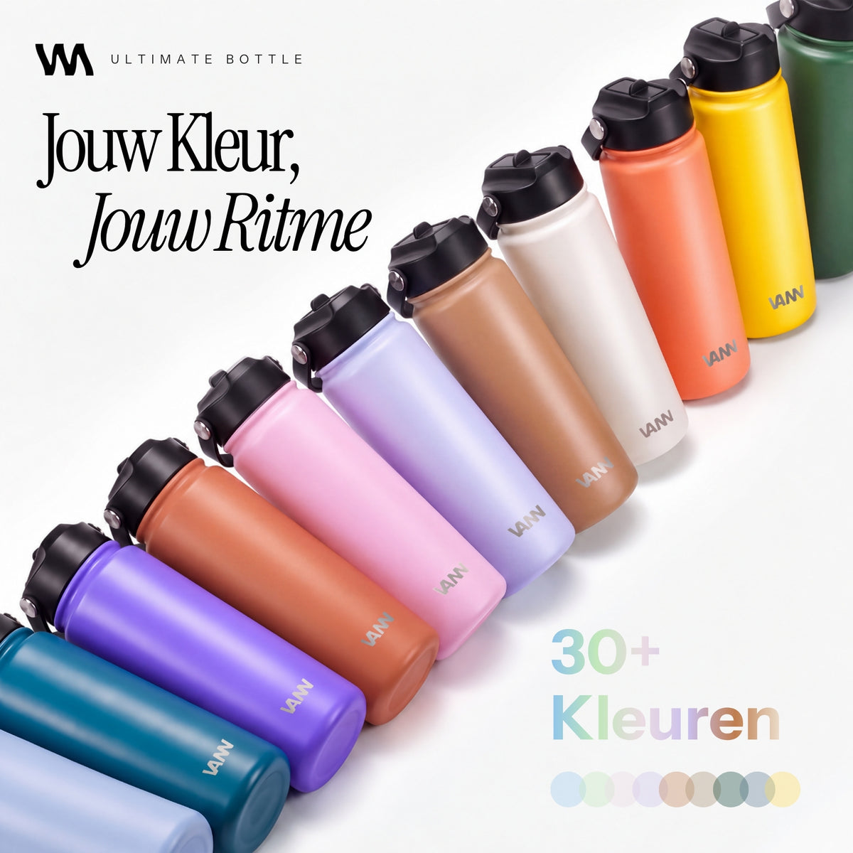 VANN Ultimate Bottle rvs drinkfles in meer dan 30 kleuren