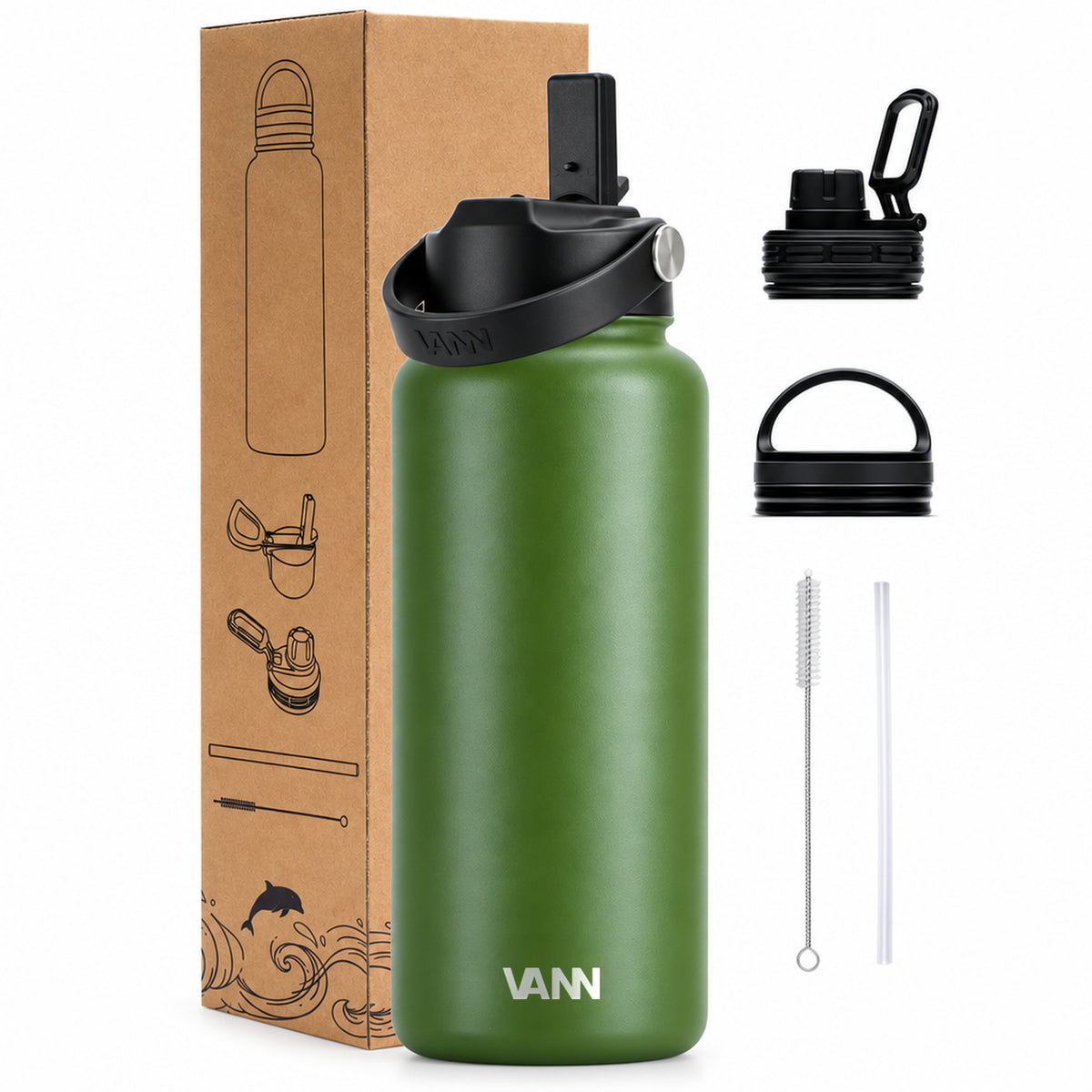 VANN Ultimate Bottle 1 liter - Highland Green